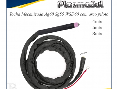 AG60 SG55 WSD60 Tocha CNC arco piloto conector rosca e opção de cabo 4, 5 e 8