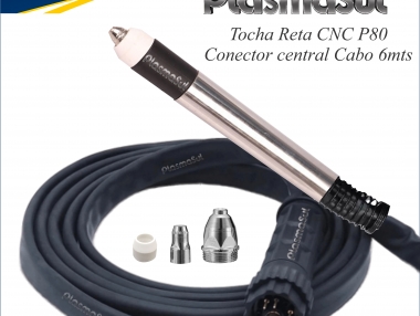 P80 Tocha Reta Conector central cabo 6mts