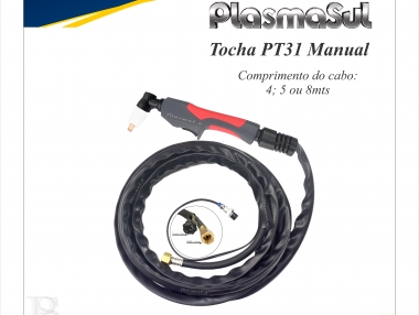 PT31 Tocha Manual sem arco  piloto conector rosca e opção de cabo 4, 5 e 8m